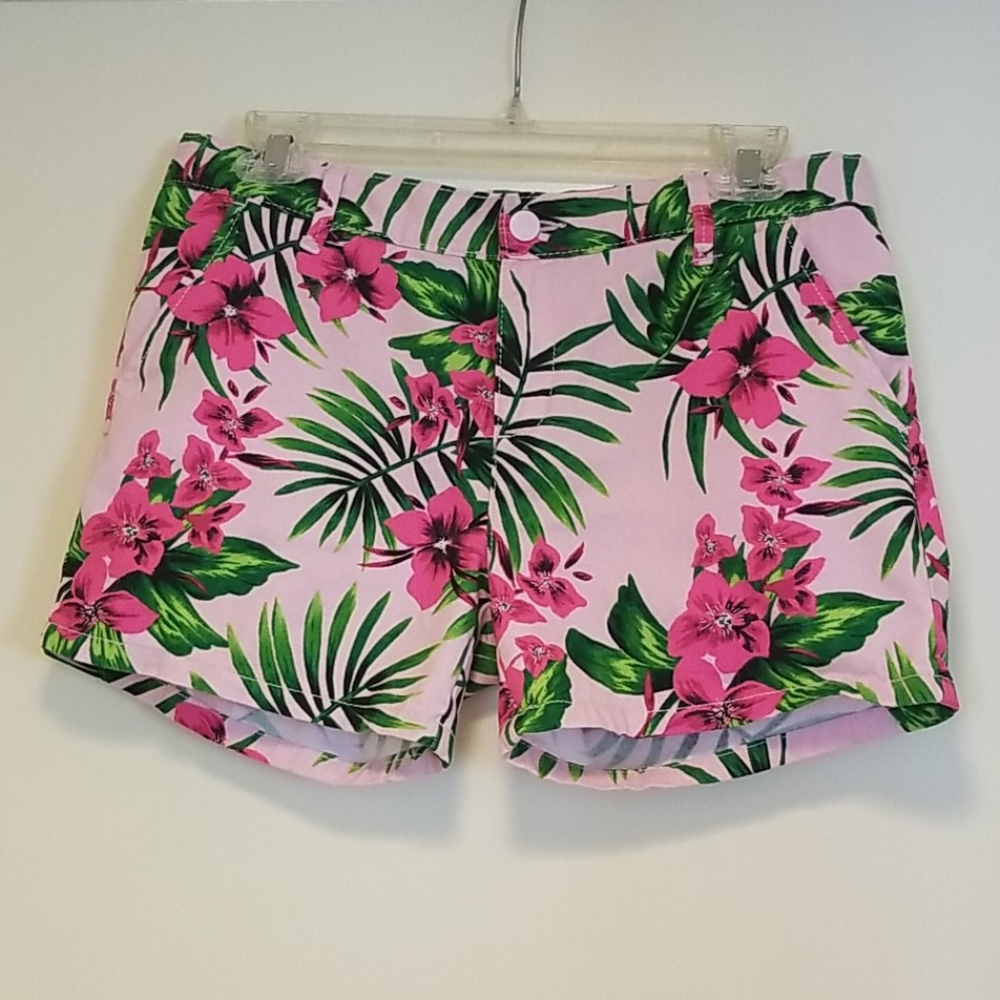 1989 Place Pink Tropical pattern shorts Girls Size 14